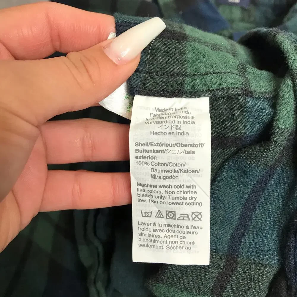 J.Crew‎ Mens Green Slim Flannel Size: M